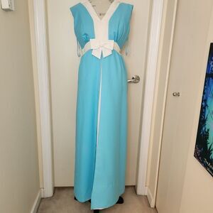 70s Sleeveless Maxi Palazzo Jumpsuit Dress